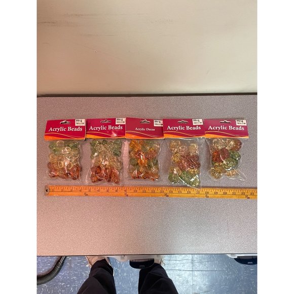 5 New Packs of Acrylic Beads and Decor Acorns and Pumpkins Fall Thanksgiving - Picture 2 of 4